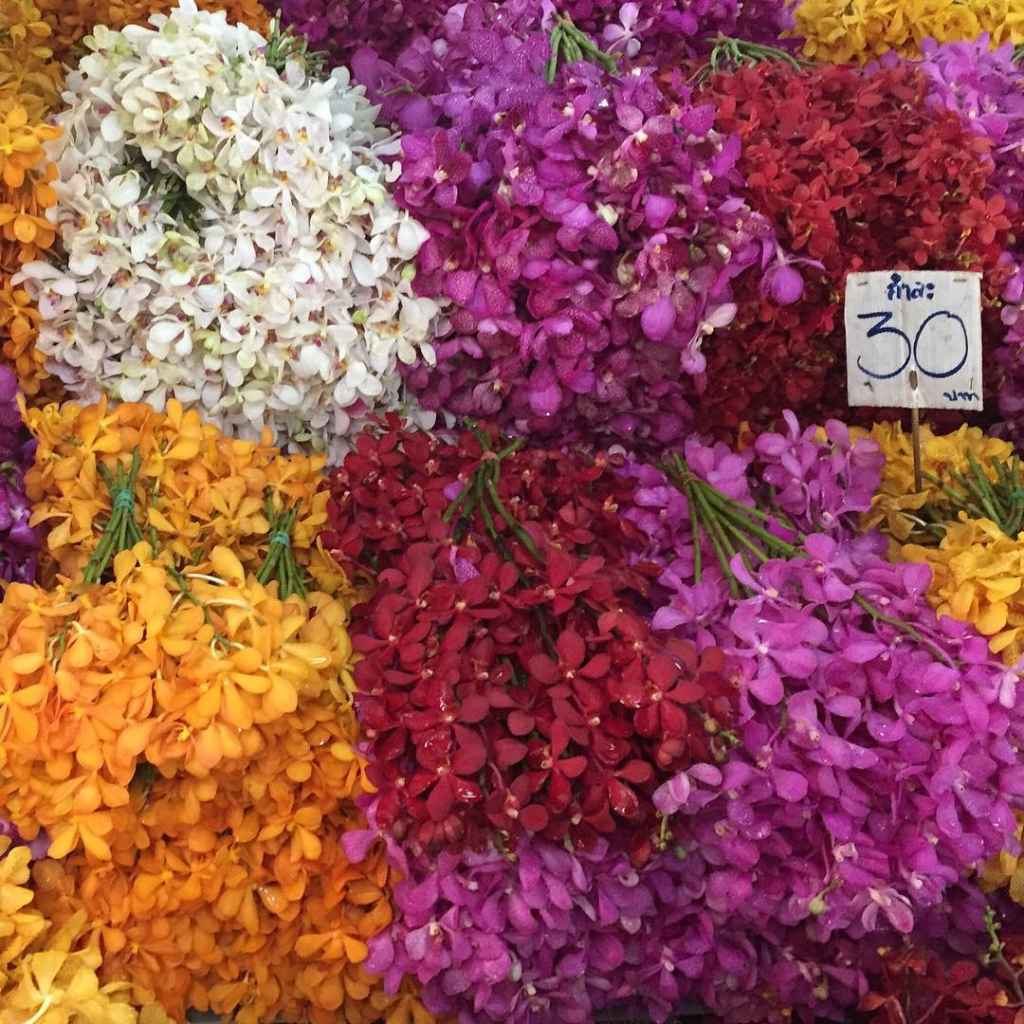 Pak Khlong Talat Blumenmarkt Bangkok Thailand Sehenswürdigkeiten